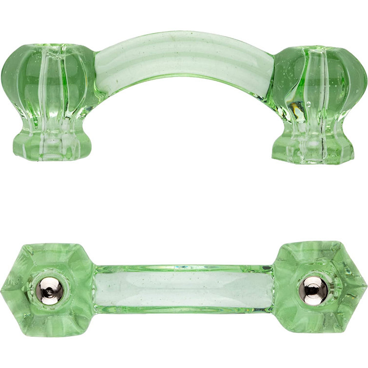 UNIQANTIQ HARDWARE SUPPLY Depression Era Hexagonal Clear Green Glass